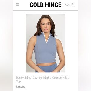 Gold hinge quarter zip top